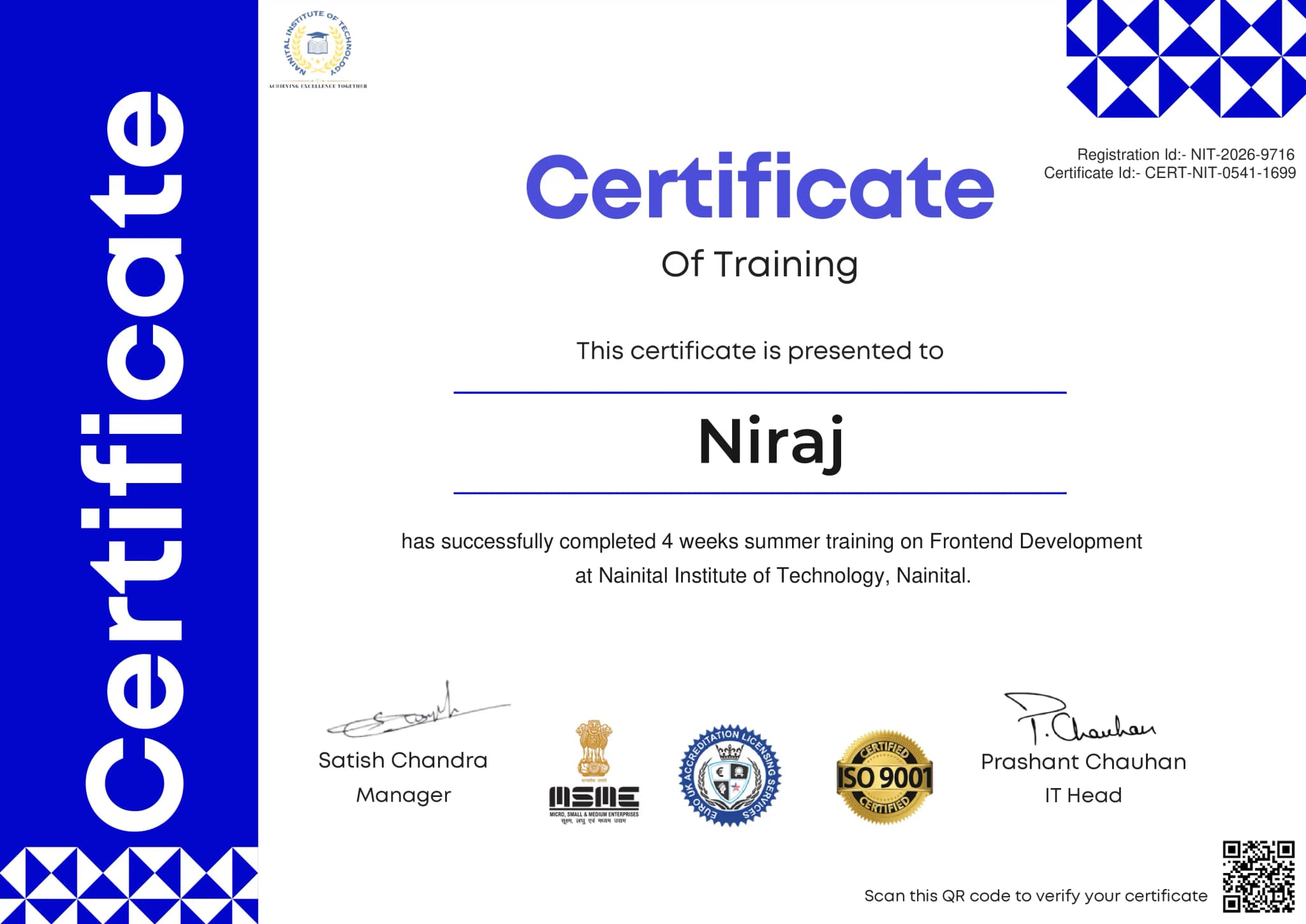 Verified Certificate Preview